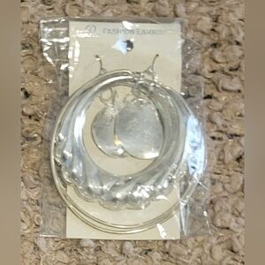 FASHION EARRINGS Silver Hoops Plated Costume Jewelry
